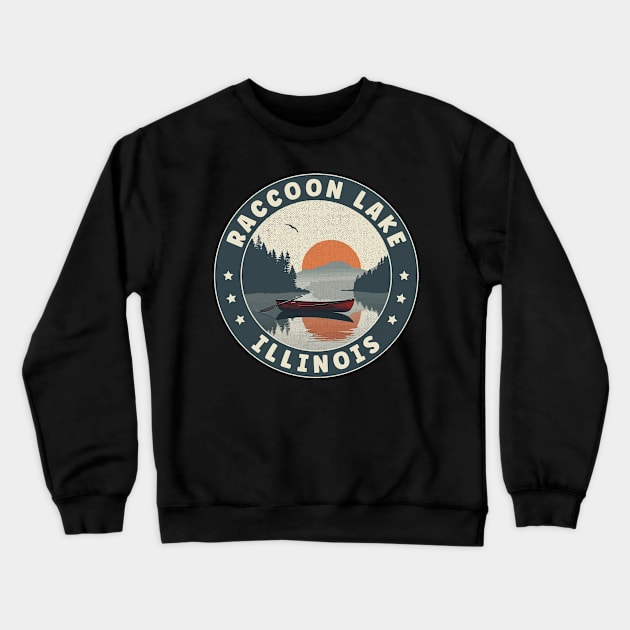 Raccoon Lake Illinois Sunset Crewneck Sweatshirt by turtlestart